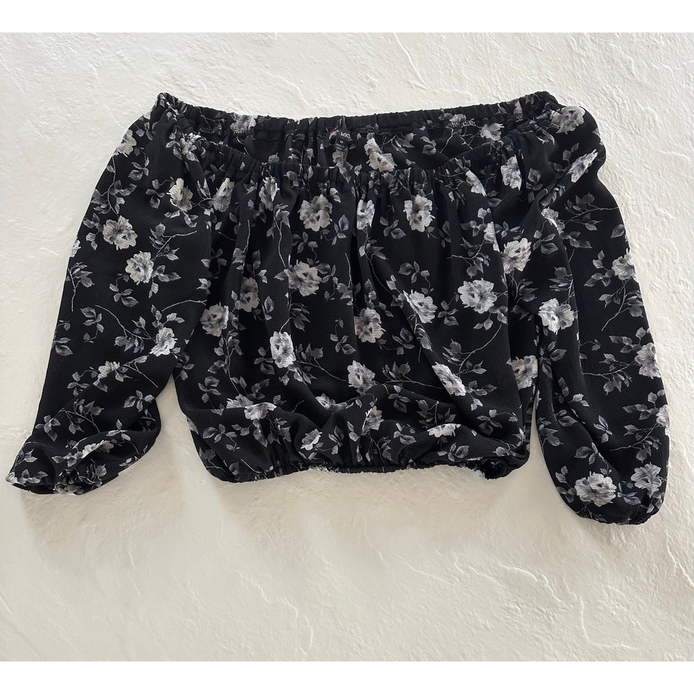 Michel Cropped Off The Shoulder Floral Top